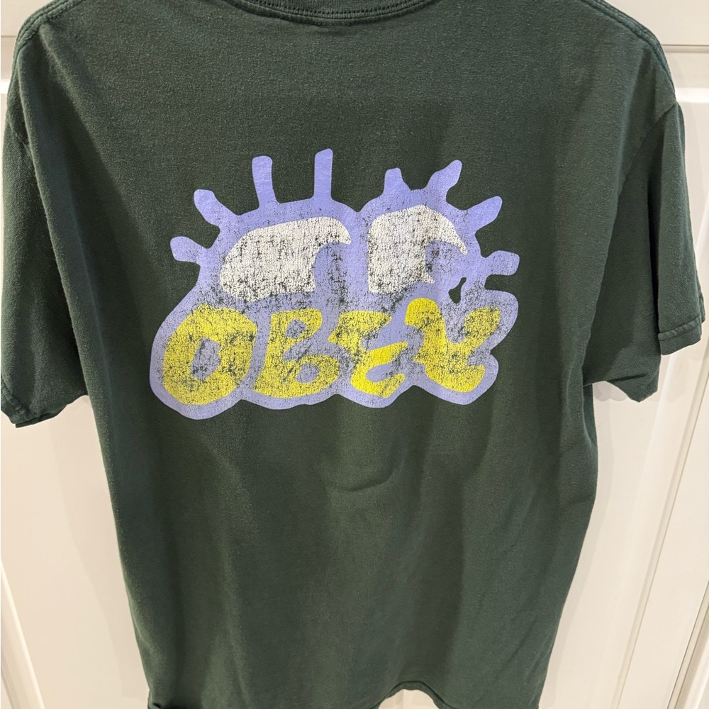 Obey Dark Green Tee with Graphic Print